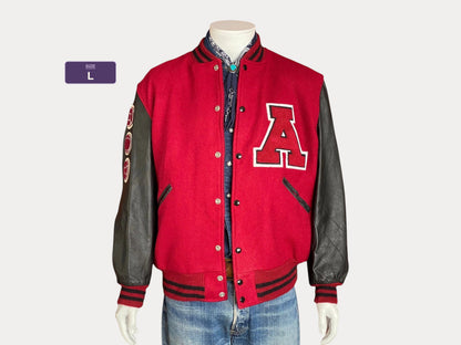 SizeL. Butwin Vintage Annandale varsity/letterman leather sleeve jacket made in USA-AJ357 Studio