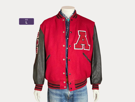 SizeL. Butwin Vintage Annandale varsity/letterman leather sleeve jacket made in USA