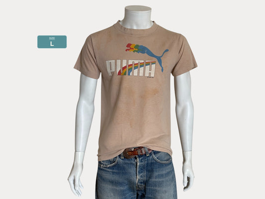 Vintage Single Stitch 1983 Puma T-Shirt – Size L – Made in USA – Classic Sportswear Graphic