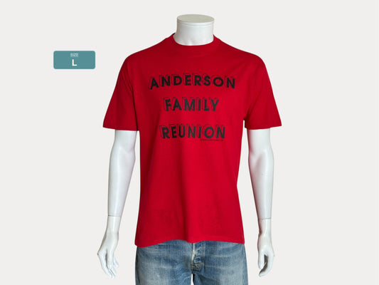 Vintage 1992 Anderson Family Reunion tee – classic 90s reunion shirt with bold lettering. Large