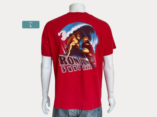 Vintage Ron Jon Surf Shop tee – bold comic-style surfer graphic with pure 90s beach energy. Large
