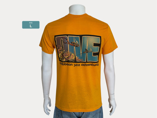 Vintage Single Stitch 83s Dive Caribbean Sea Adventures T-Shirt – St. Croix USVI Scuba Tee – Size L – Made in USA