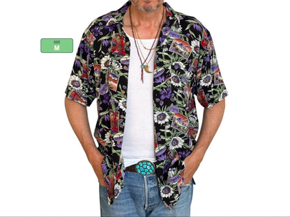 Camisa hawaiana vintage de rayón de los años 90 de Puritan | Talla mediana