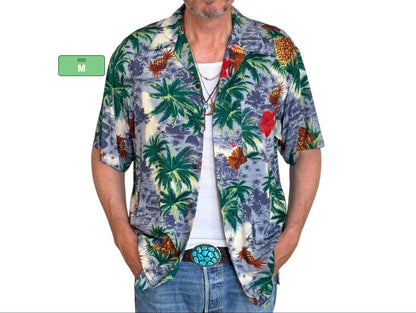 Vintage 90s Hawaiian Rayon Shirt by Utility | Size Medium