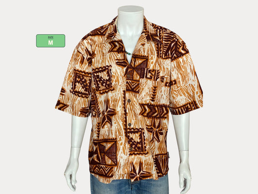 Oversized Medium Size Vintage 90s Hawaiian Cotton Shirt - Retro Island Collectible