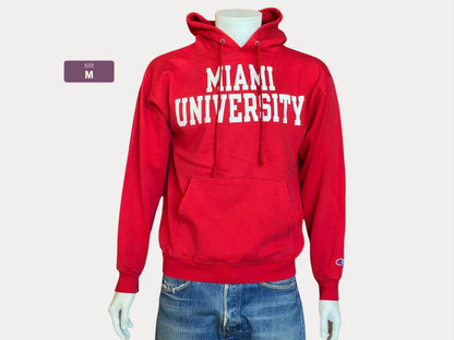 Size M. Vintage Champion Miami University 90s Hooded sweatshirt