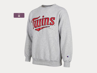 Vintage 90s Twins Reverse Weave Champion Sweatshirt - Size M | Made in USA