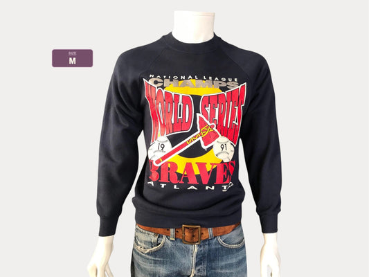 Size Med. 1991 Atlanta Braves world series vintage sweatshirt made in USA