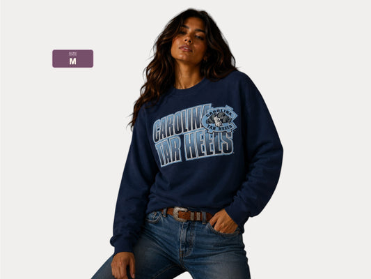 Vintage 90s Carolina Tar Heels Starter Sweatshirt - Size M | Made in USA | Retro Collegiate Style