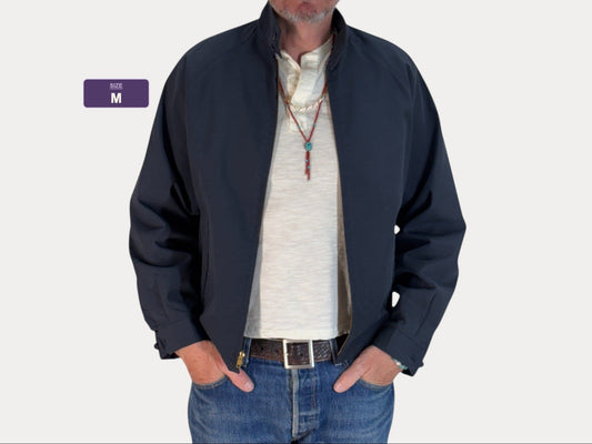 Size Med , Vintage 60s Campus Lightweight Cotton-Blend Zip Jacket. Made in USA.  Talon zipper