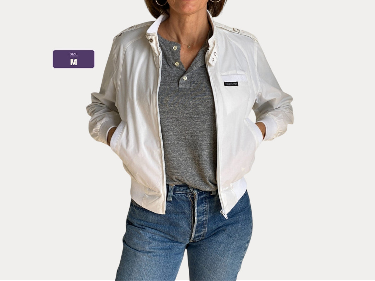 Size XS. White Vintage 80s members Only cotton jacket