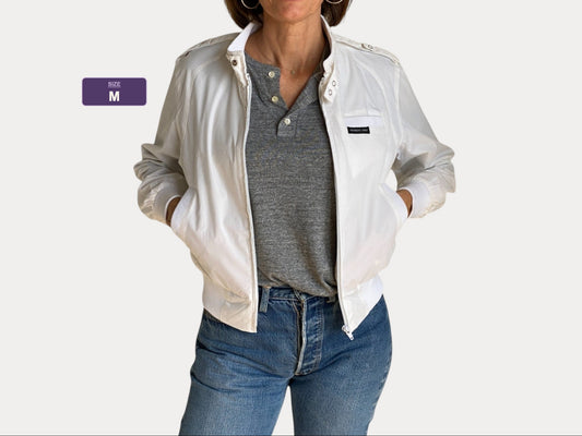 Size XS. White Vintage 80s members Only cotton jacket
