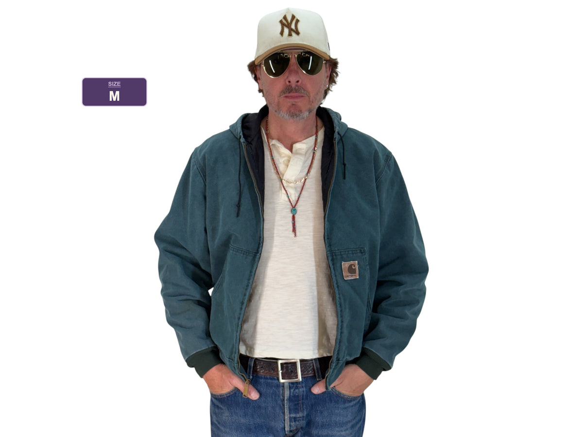 Size Med. 90s Green Vintage hooded Carhartt jacket Made in USA-AJ357 Studio