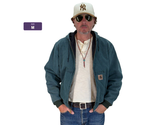 Size Med. 90s Green Vintage hooded Carhartt jacket Made in USA