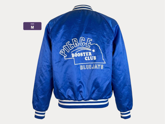 Size Med. Vintage 80s  Bluejays booster club  Satin Jacket made by King Louie In the USA