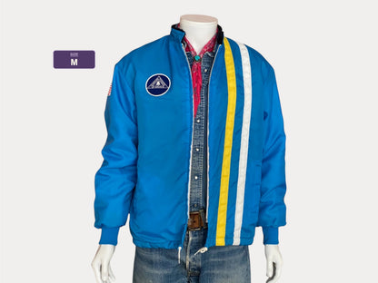Size M. Vintage 70s nylon lined racing jacket Made In USA