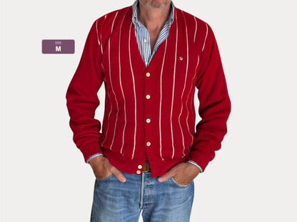 Vintage 80s Christian Dior Monsieur Striped Cardigan — Medium
