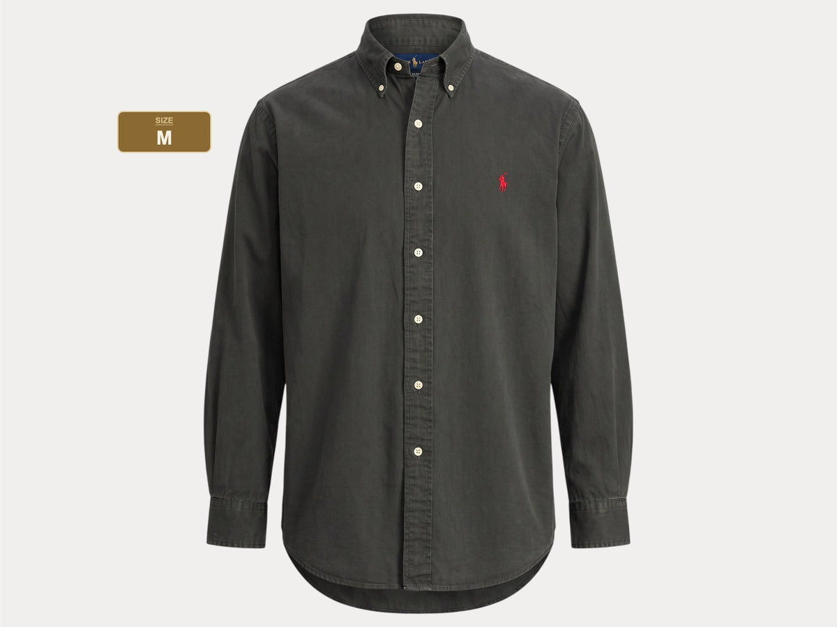 Vintage Ralph Lauren Blake Olive Green Shirt — 100% Cotton — Size Medium