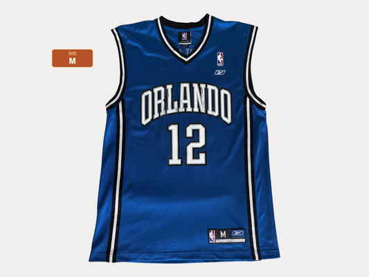 Reebok Orlando Magic Dwight Howard No. 12 Jersey Size M Blue Mesh 2000s NBA Vintage Honduras