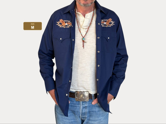 Size M - Authentic Vintage 80’s embroidered Western Shirt