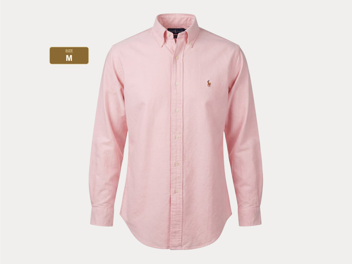 Ralph Lauren Yarmouth Shirt 15/33 Pink 100% Cotton Oxford Vintage
