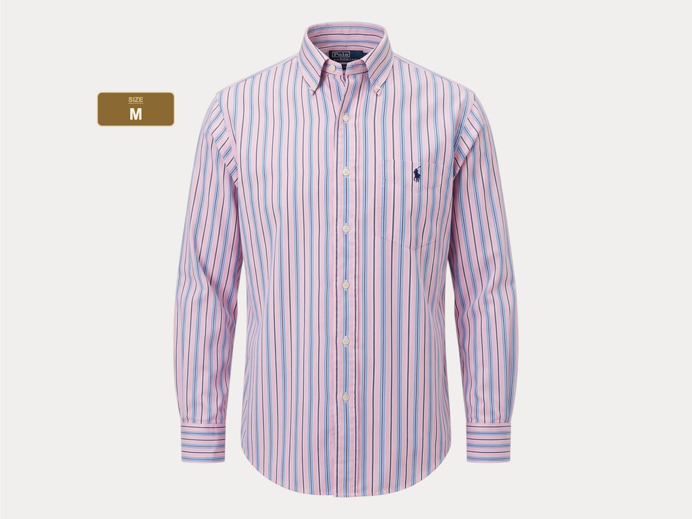 Polo Ralph Lauren Curham Classic Fit 15.5/35 Pink Stripe Cotton Shirt-AJ357 Studio