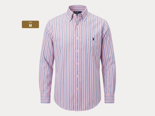 Polo Ralph Lauren Curham Classic Fit 15.5/35 Pink Stripe Cotton Shirt