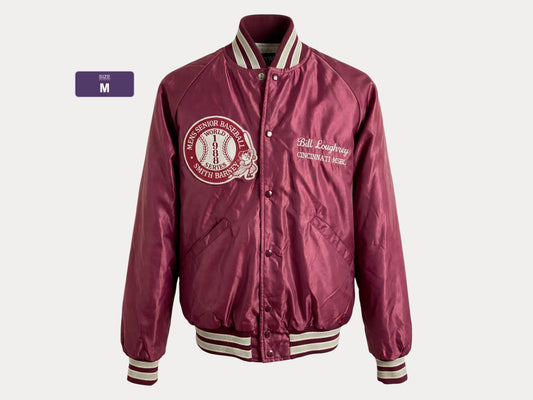 Size Med. Vintage 80s Butwin Satin Baseball Varsity Jacket – Made in USA