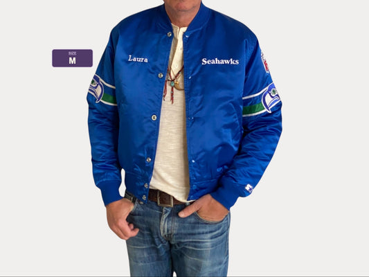 Medium. Vintage 80S Seahawks satin Starter jacket made in USA
