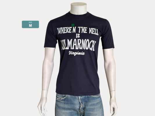 Vintage Kilmarnock Virginia tee – small town mystery with bold retro attitude. Med