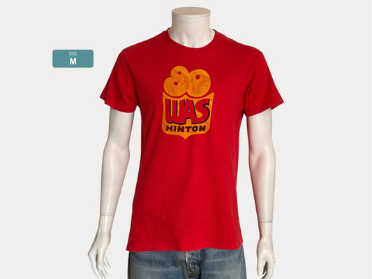 Vintage Single Stitch 80s bowling tee – bold WAS Hinton graphic with retro athletic flair. Medium