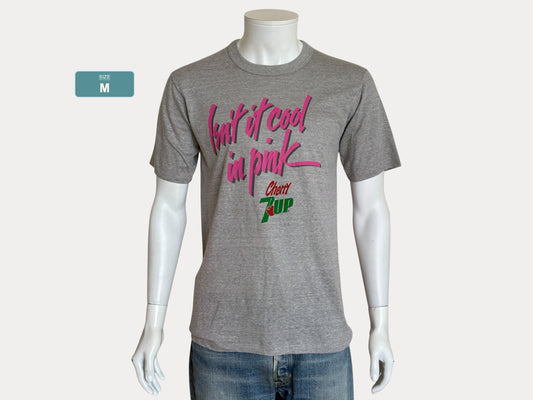 Vintage Sigle Stitch Cherry 7UP T-Shirt 80s. Soda Graphic Tee. Soft Drink Promo. Size S/M