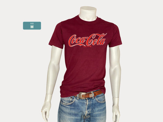 Med. Vintage 100% cotton 80s CocaCola T shirt Made In USA