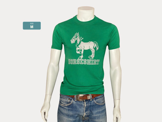 Vintage 80s Horse Shirt T-Shirt - Size M | Made in USA | Retro Style