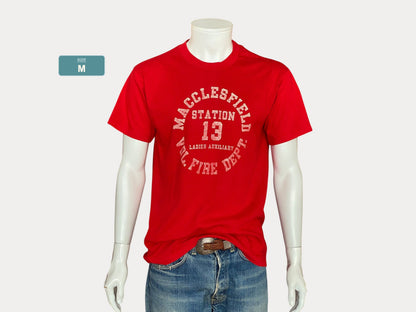 Med. Vintage 50/50 cotton 80s Fire Dept T-shirt Made In USA