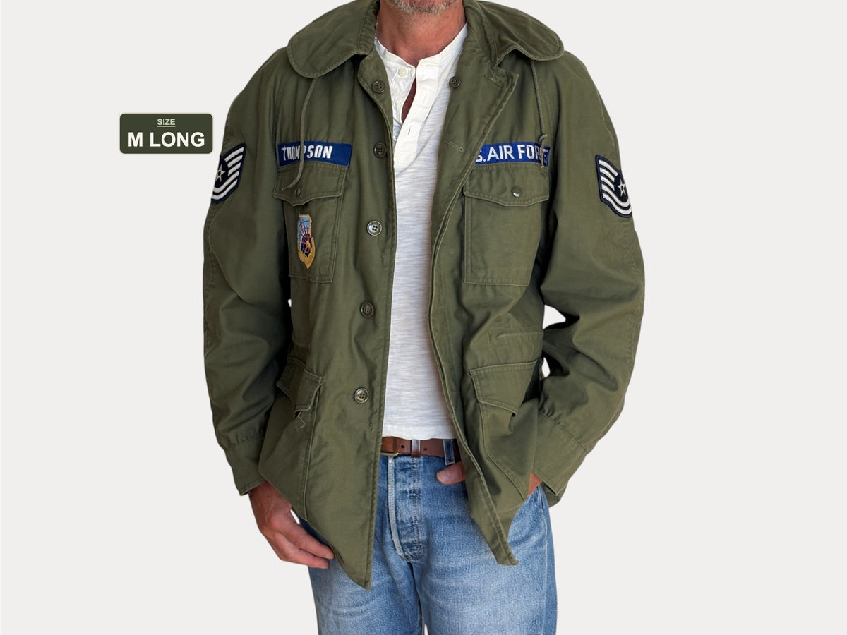 Vintage 1965 U.S. Air Force OG-107 Field Jacket – Vietnam War Era – Medium Long