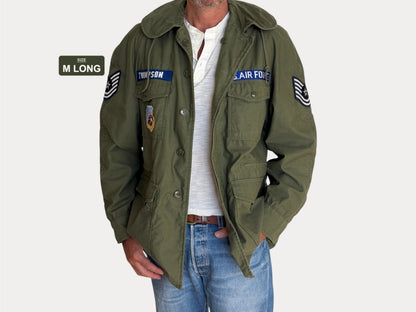 Vintage 1965 U.S. Air Force OG-107 Field Jacket – Vietnam War Era – Medium Long
