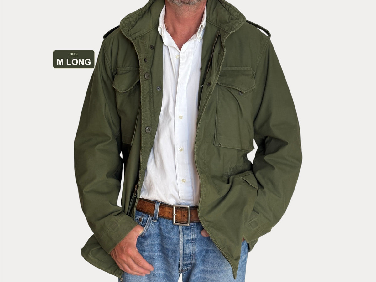 Med Long. Authentic 1975 OG-107 US Army M-65 Field Jacket – Vietnam Era Military Issue