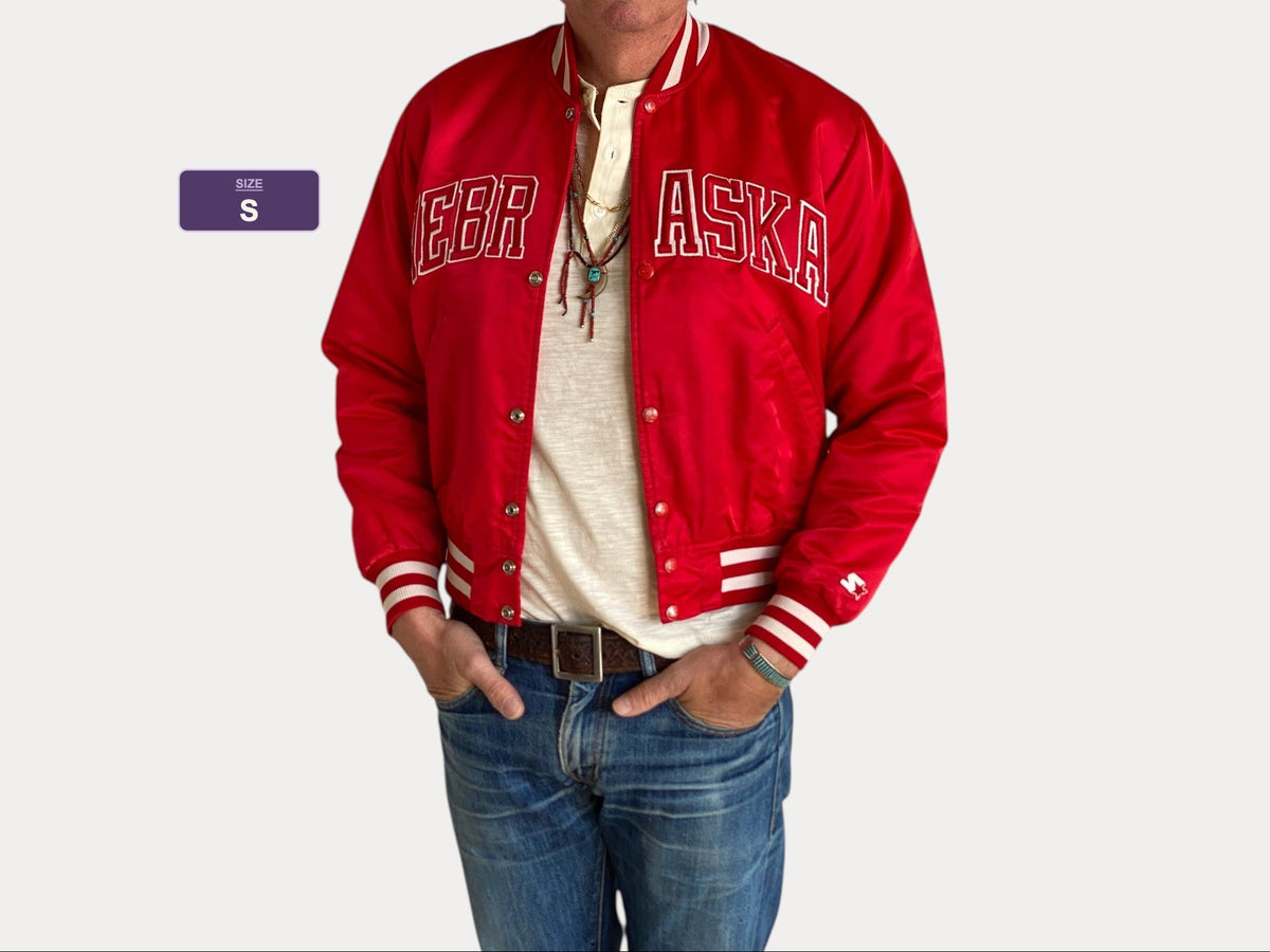 Small . Vintage Nebraska Starter jacket  Made In USA