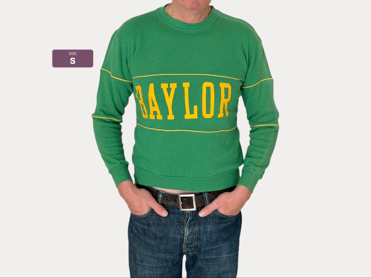 Size S Crew Neck 80s Baylor Made in USA-AJ357 Studio