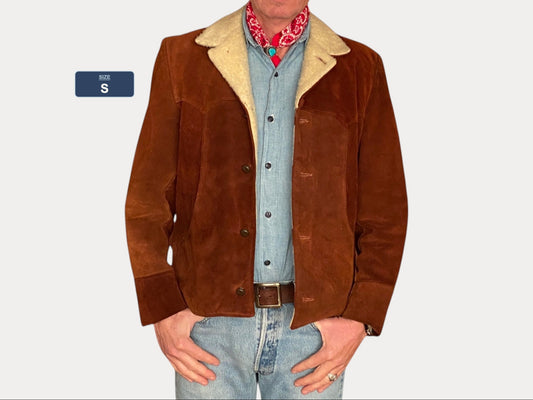 Size 40US Reg (50EU). Vintage suede ranch jacket made in USA