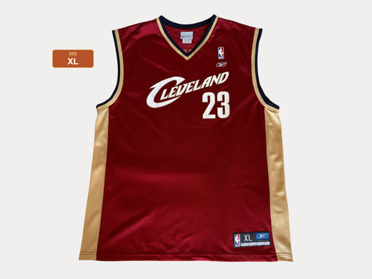 Reebok Cleveland Cavaliers LeBron James No. 23 Jersey Size XL Wine Mesh NBA 2000s