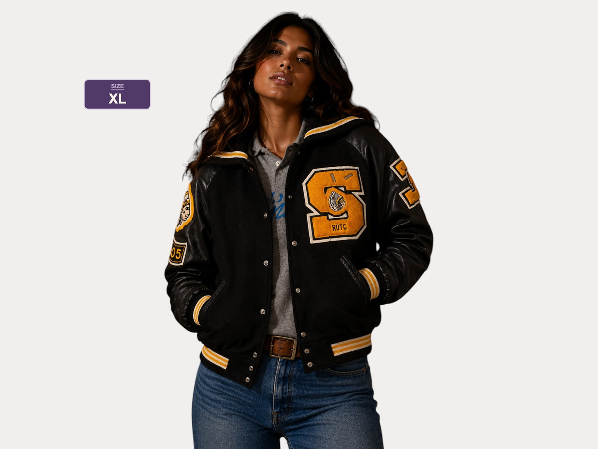 Size XL Women. Original Vintage letterman varsity jacket made by Holloway USA-AJ357 Studio