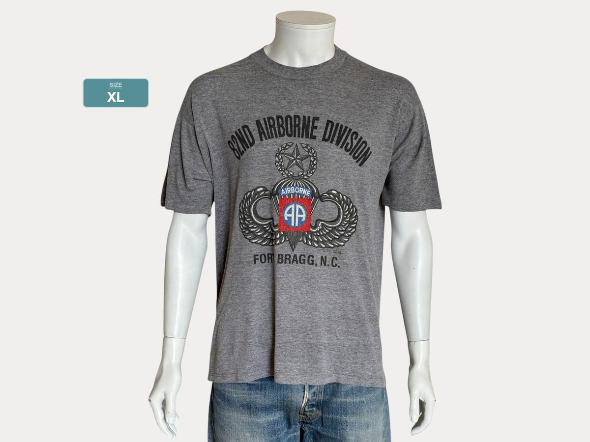 Vintage 82nd Airborne Division T-Shirt – XL – Fort Bragg Military Tee – 1991 Graphic – Made in USA-AJ357 Studio