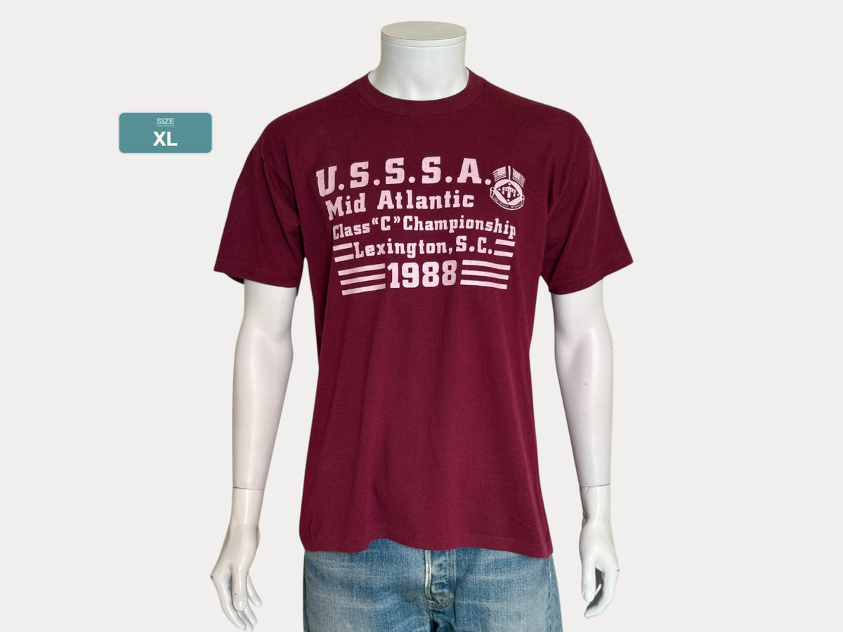 Vintage Single Stitch 1988 U.S.S.S.A. Softball Tee from the Mid Atlantic Championship – Made in USA, XL T shirt-AJ357 Studio