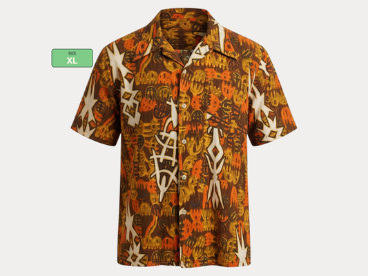 XLarge . Vintage 70s Hawaiian cotton shirt Made by Kauai