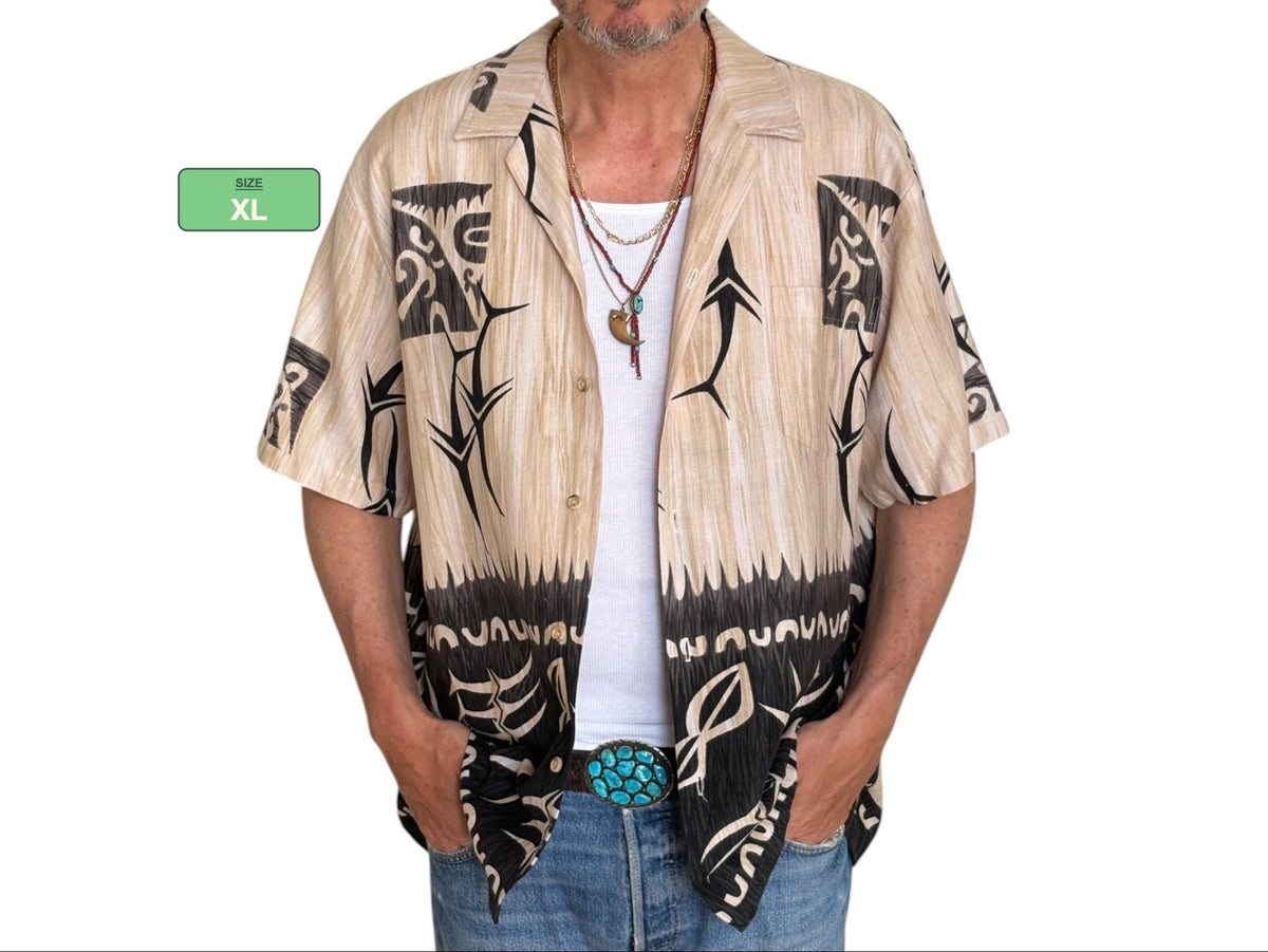 XL. Chemise hawaïenne vintage en coton des années 80