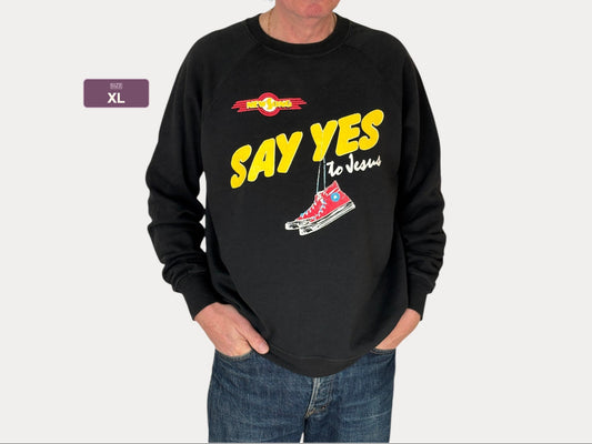 Size XL Crew Neck 80s Say Yes To Jesus Made In USA By BW