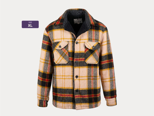 Size XL. Vintage 70s Woolrich plaid wool jacket