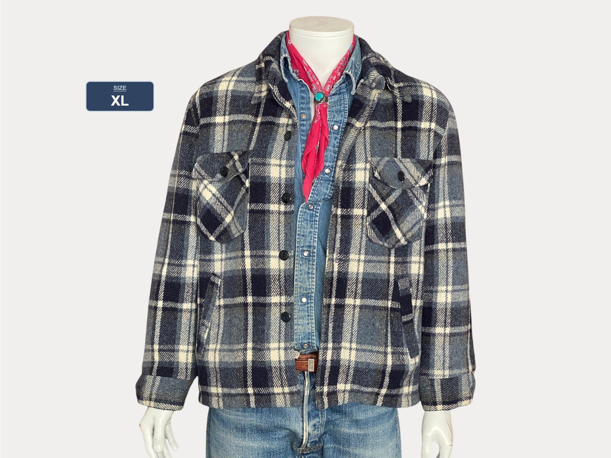 size XL. 70s Vintage JC Penney plaid jacket Made in USA